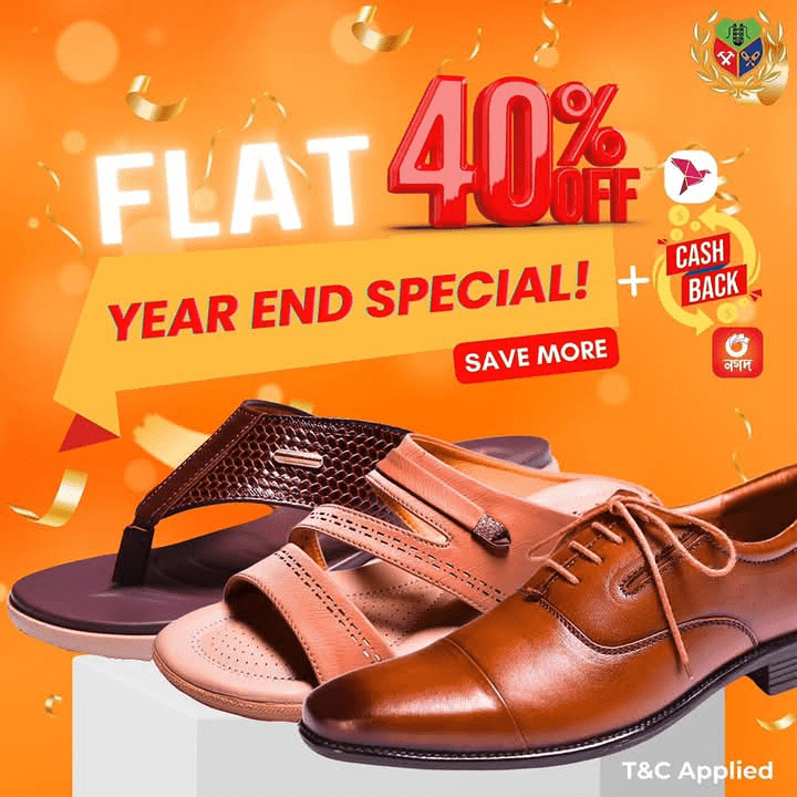 Flat 40% Discount on Elegant Footwear at Dhaka Boot Barn - Shop Now!